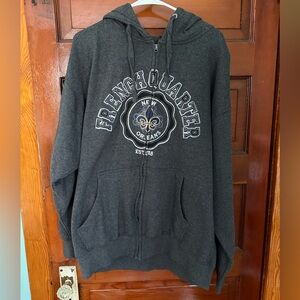 Nola Charcoal Hoodie with Fleur-de-Lis